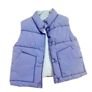 Zara reversible Blue & gray blue Puffer Vest pockets size boys 3t